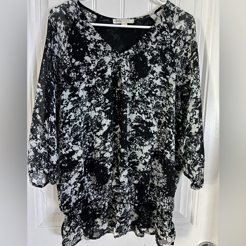 Cleo Monochrome Patterned Blouse